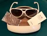 Coach Daisy White Aviator Sunglasses - Image 3