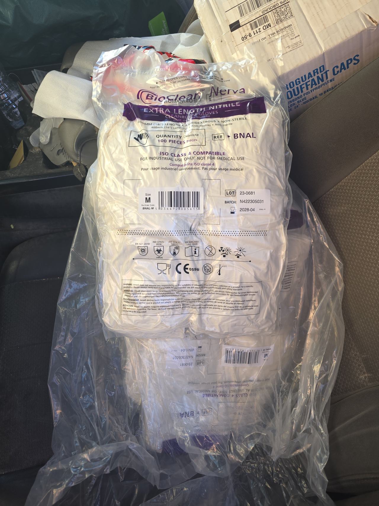 BioClean Nerva Extra Length Nitrile Gloves BNAL-M
