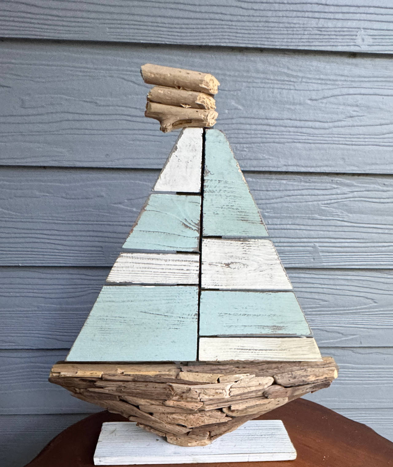 Handmade Driftwood Sailboat Decor