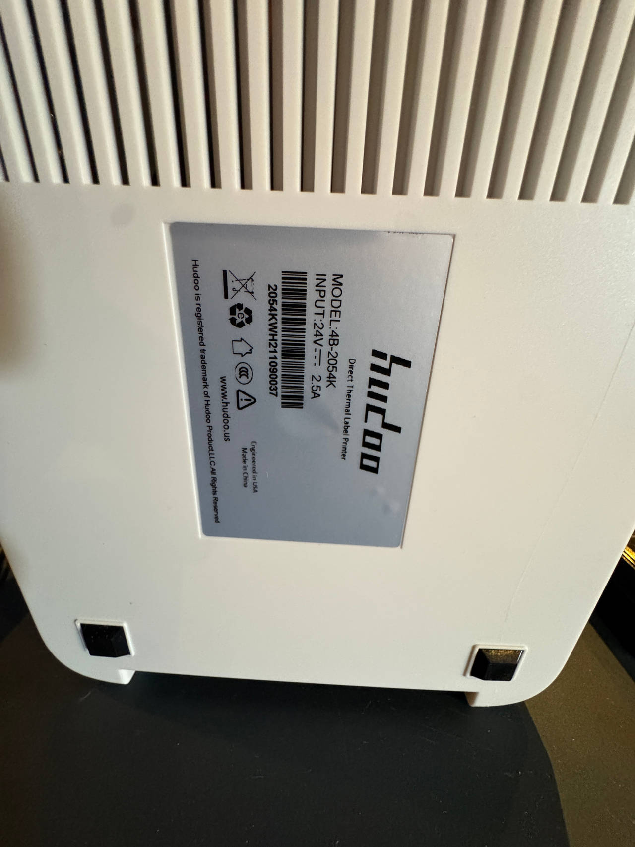 Wifi & USB Thermal Shipping Label Printer  Hudoo. Uses rolls or fanfold