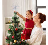 13.8 Inch Silver Christmas Burst Tree Topper Glittered 3D Burst Plastic Tree Top - Image 4