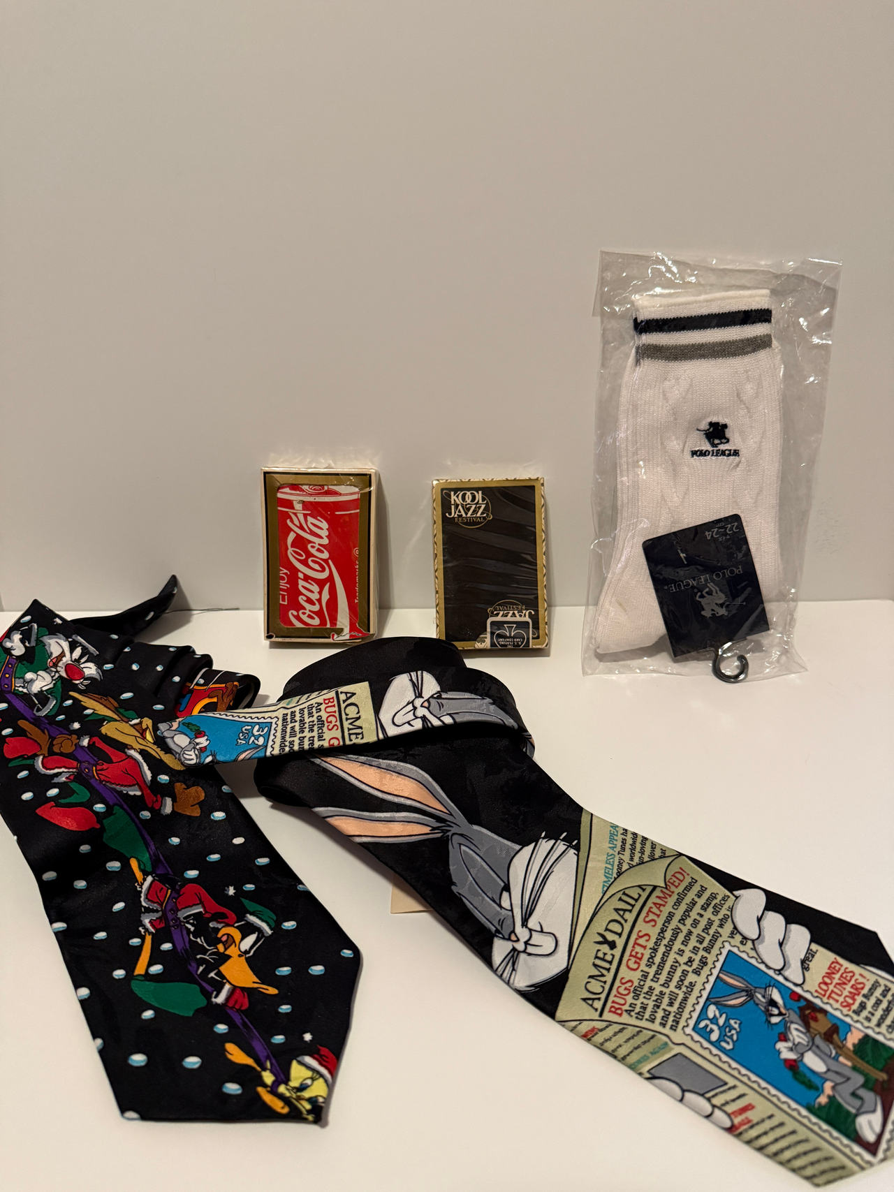 Vintage Looney Tunes Bugs Bunny, Coke Cards, Polo Socks