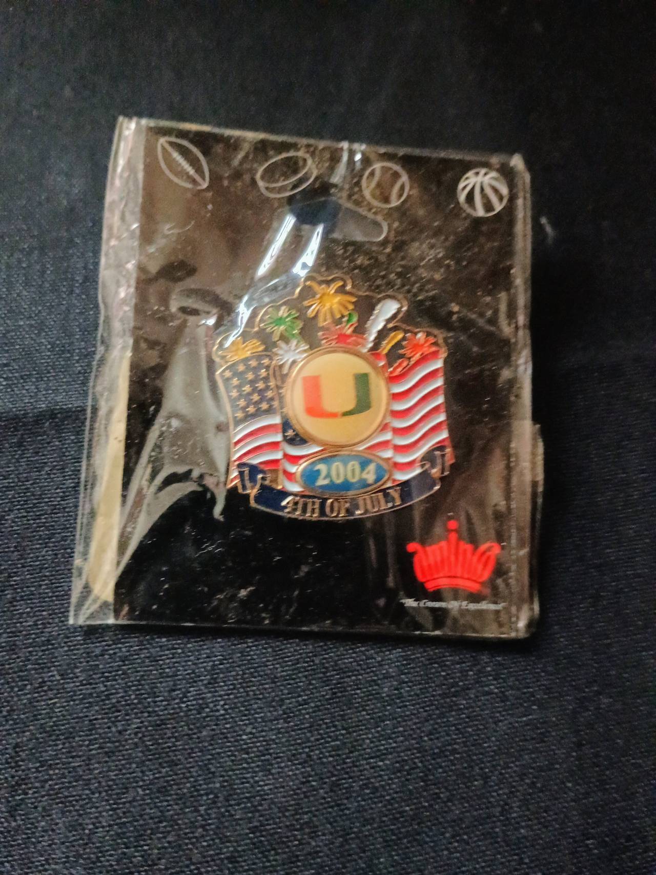 Aminco University of Miami Hurricanes 2004 4th of July Pin