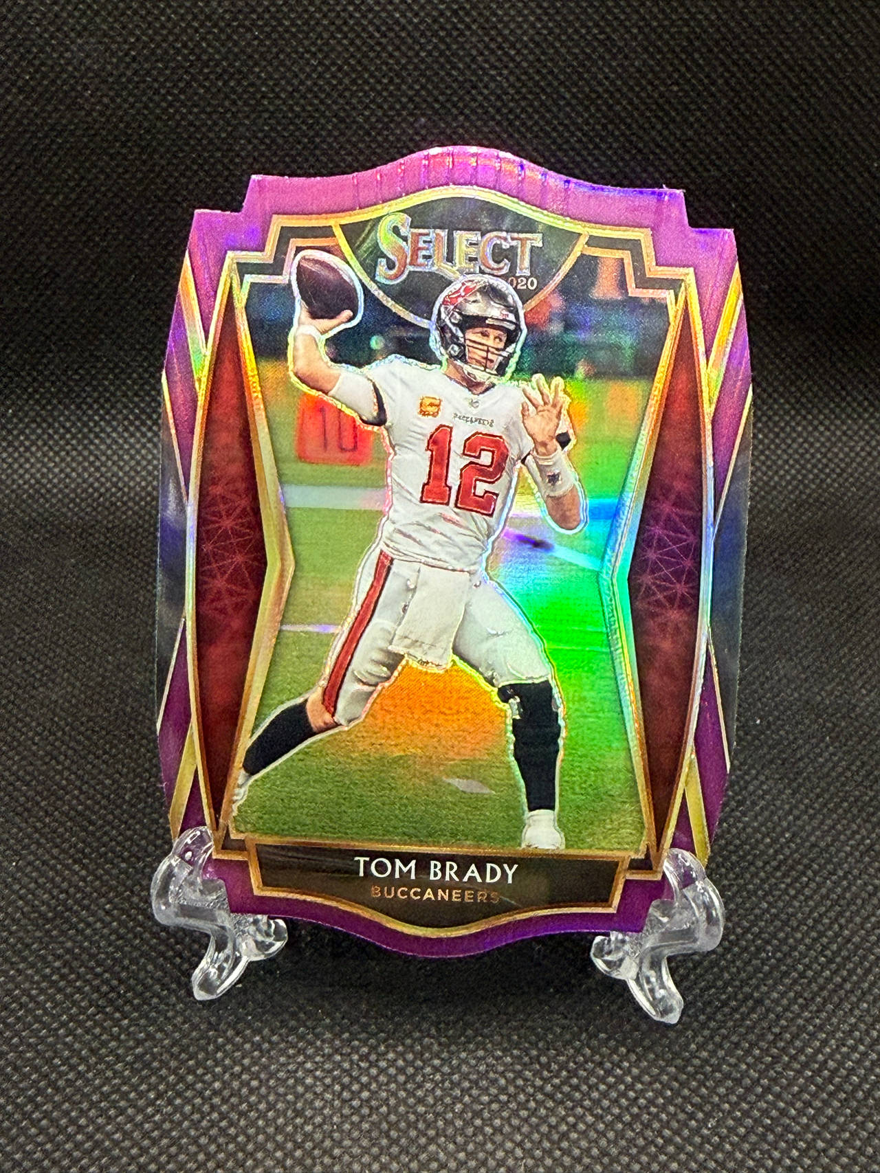 2020 Panini Select Tom Brady Die-Cut Purple Prizm #101