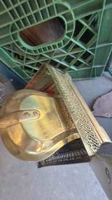 Vintage Brass Fireplace Tool Set with Stand - Image 5