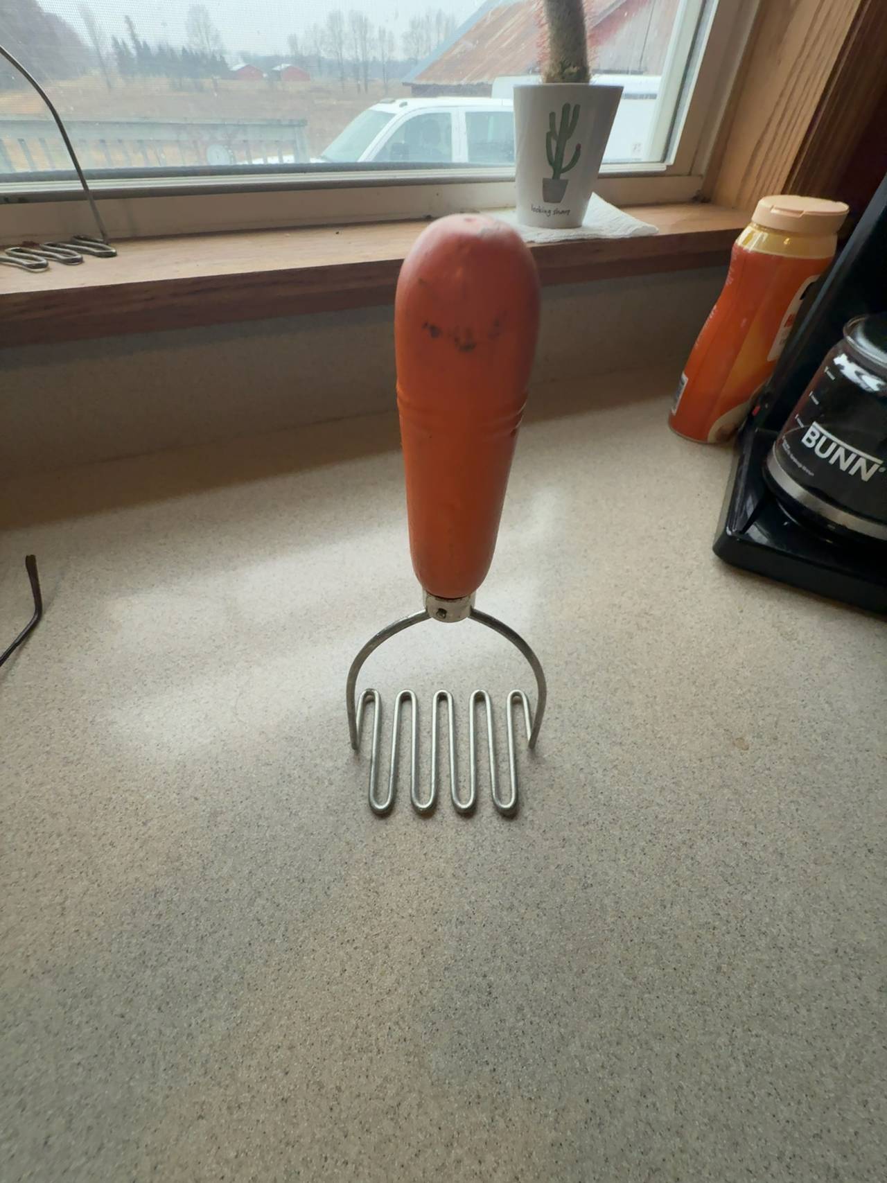 Vintage Potato Masher with Wooden Handle