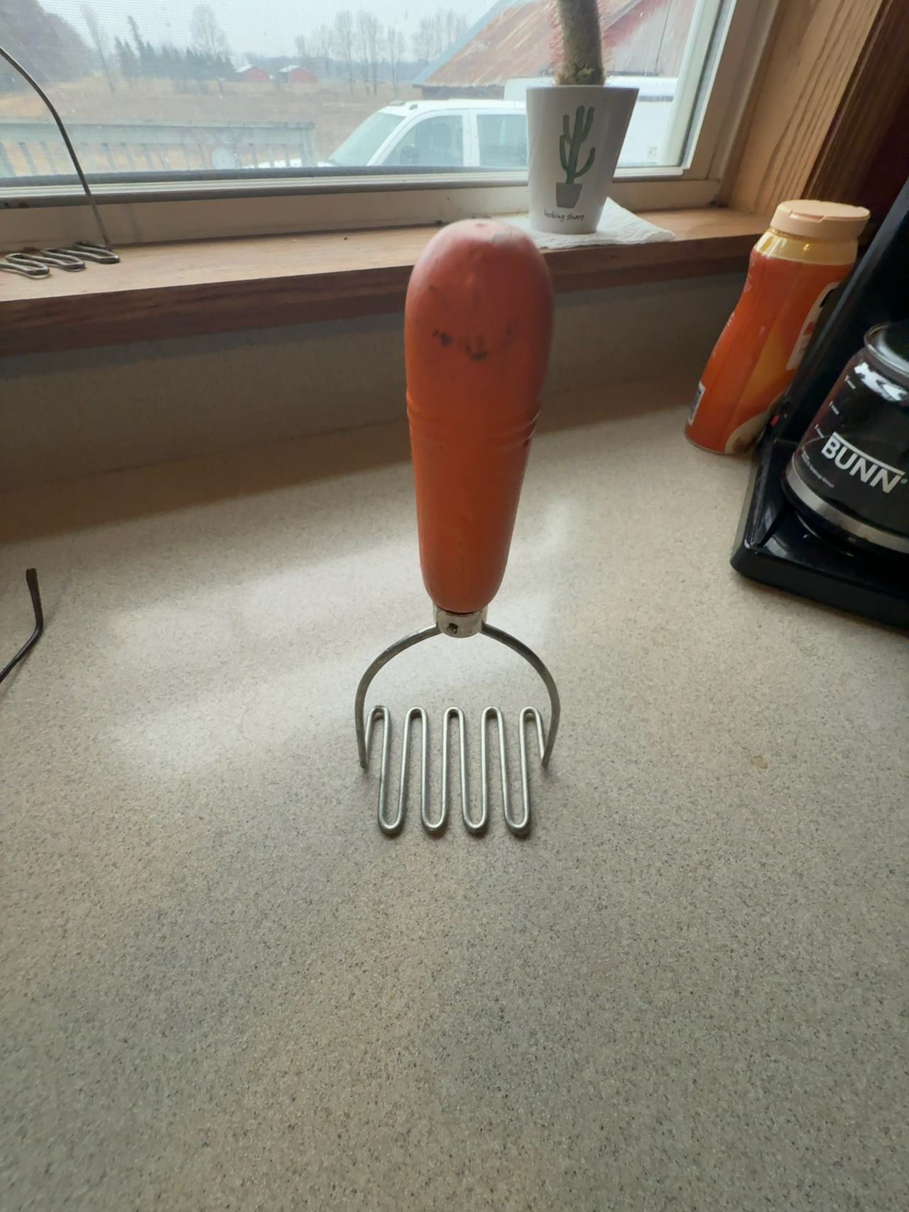 Vintage Potato Masher with Wooden Handle