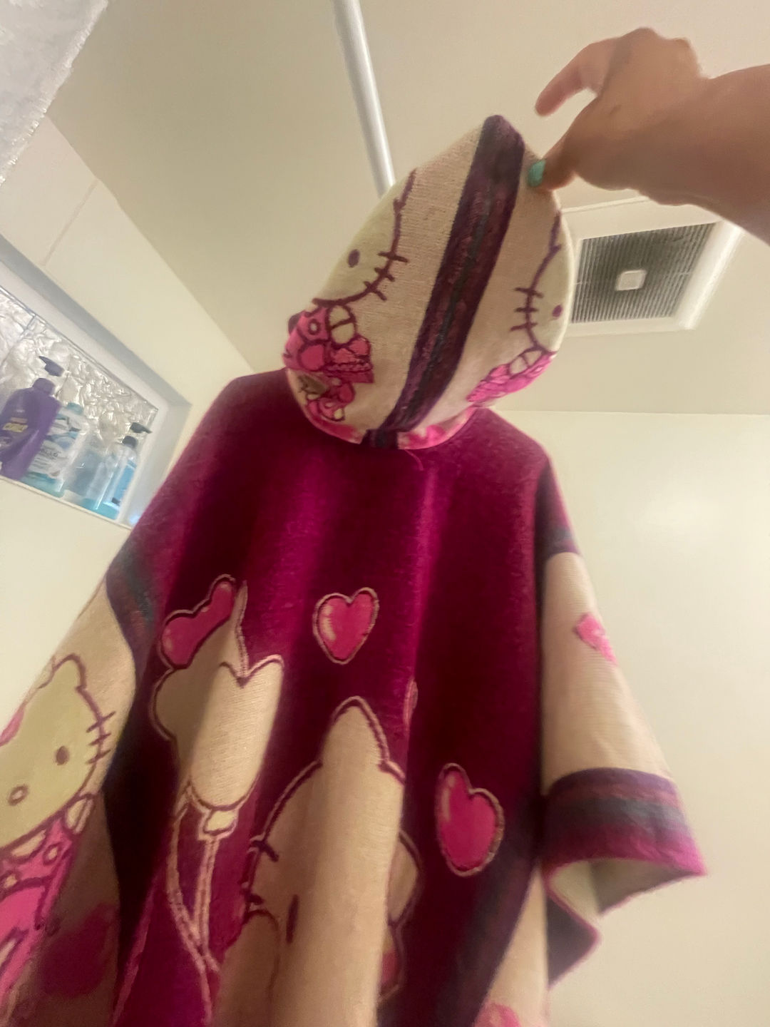 Hello Kitty Hooded Poncho Blanket
