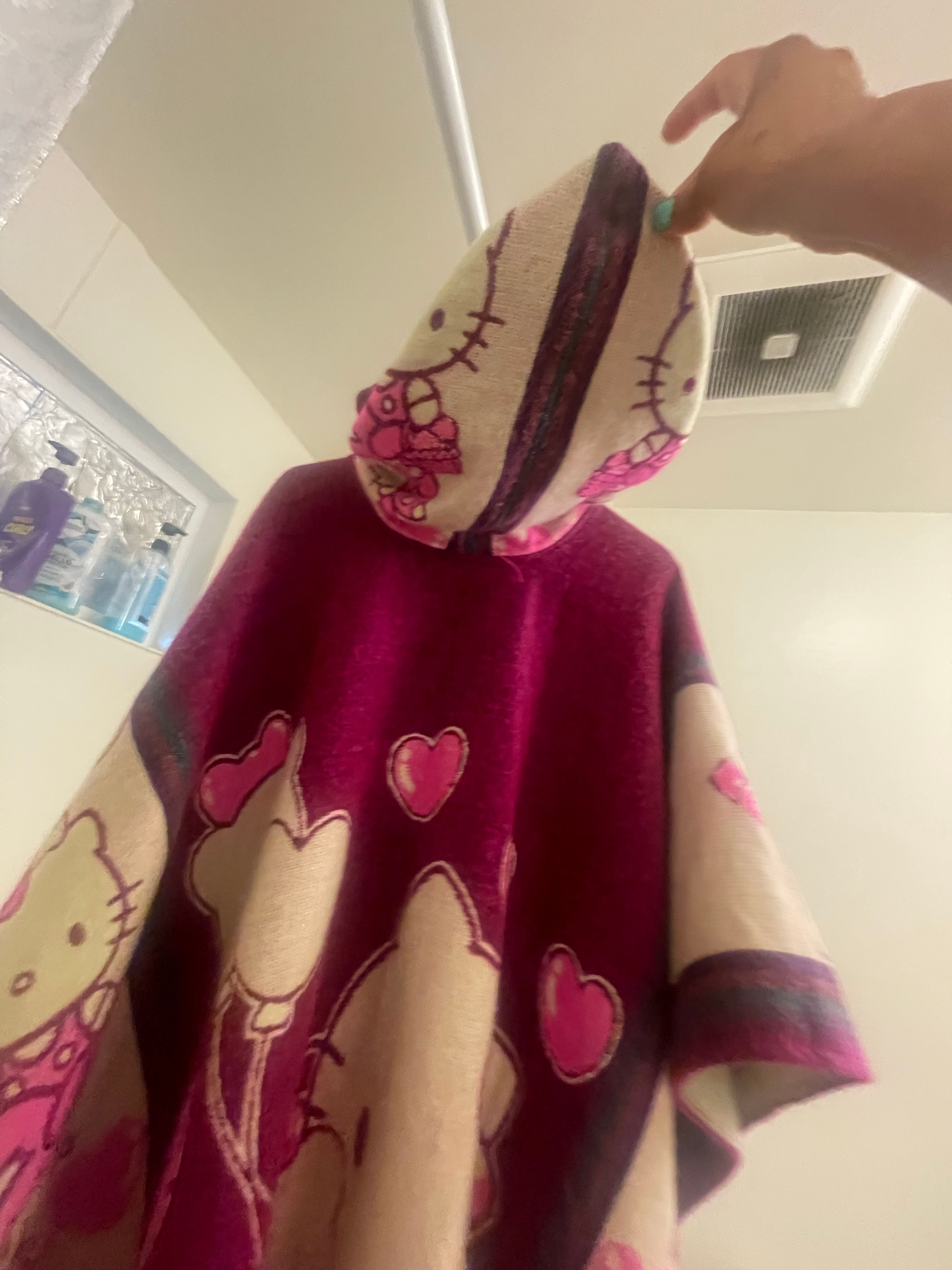 Hello Kitty Hooded Poncho Blanket