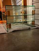 Lucite Console Table with Brass Side Tables - Image 6