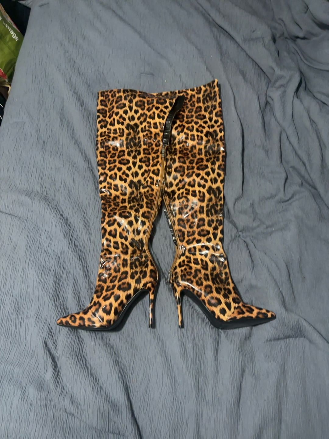 Leopard Print Thigh High Boots