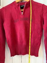 Ralph Lauren Red Quarter Zip Sweater LOOK AT MEASUREMENTS SMALL  - Image 7
