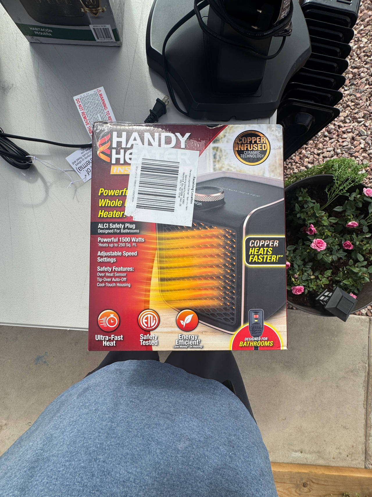 New Handy Heater Pure Warmth Ceramic Space Heater