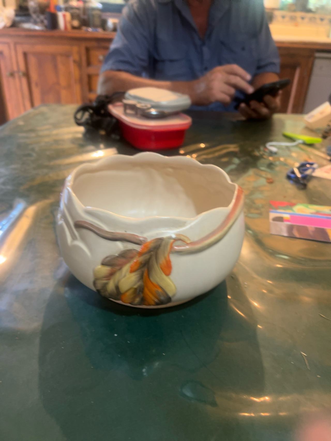 Clarice Cliff Newport Pottery Fruit Bowl Autumn Leaf Pattern