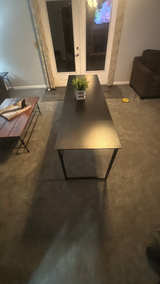 Rectangular Black Metal and Wood Desk - Image 2