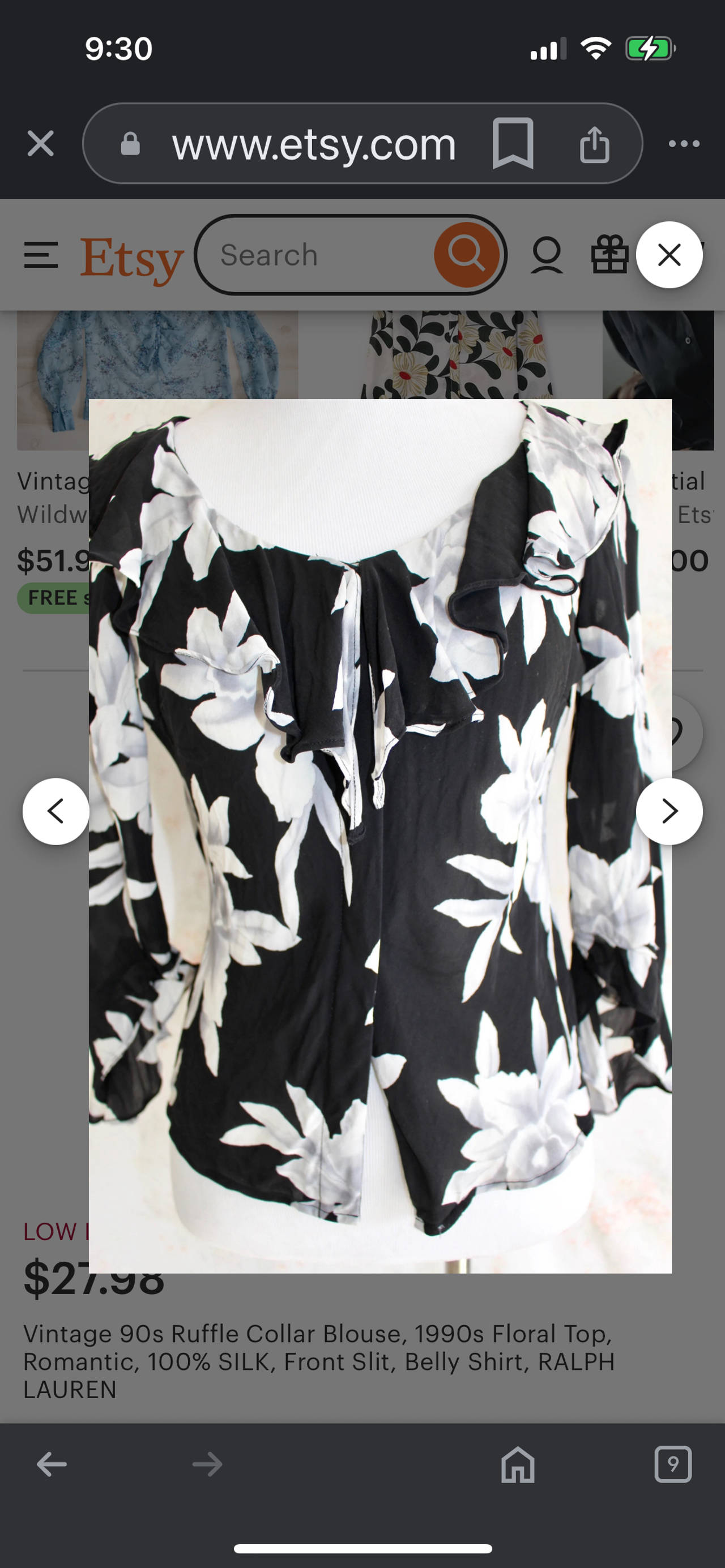 Ralph Lauren 90s Ruffle Collar Blouse