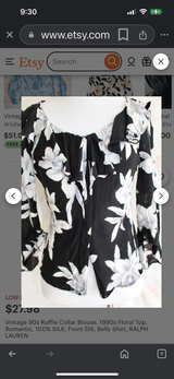 Ralph Lauren 90s Ruffle Collar Blouse - Image 1