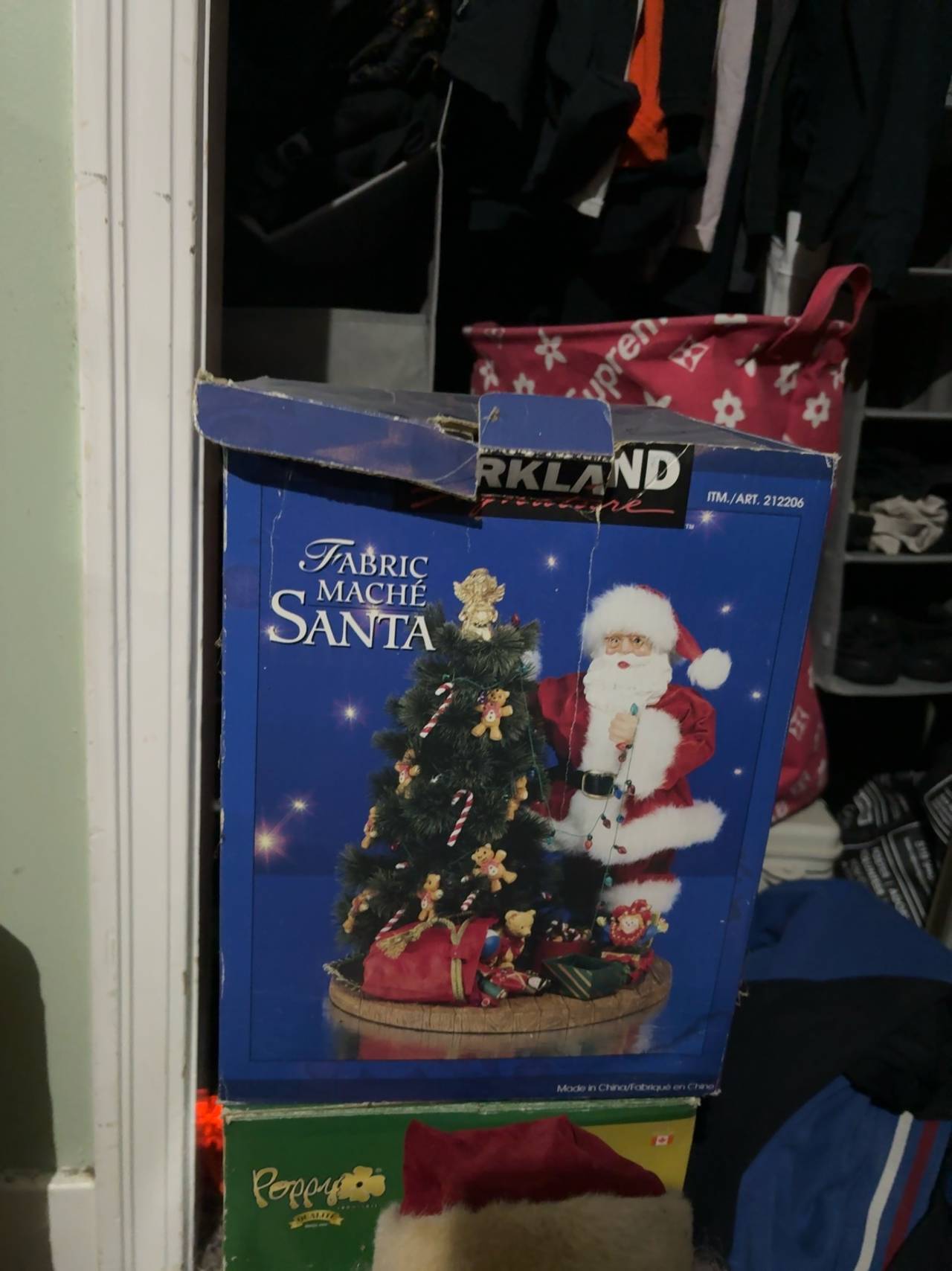 Kirkland Signature Fabric Maché Santa Figurine