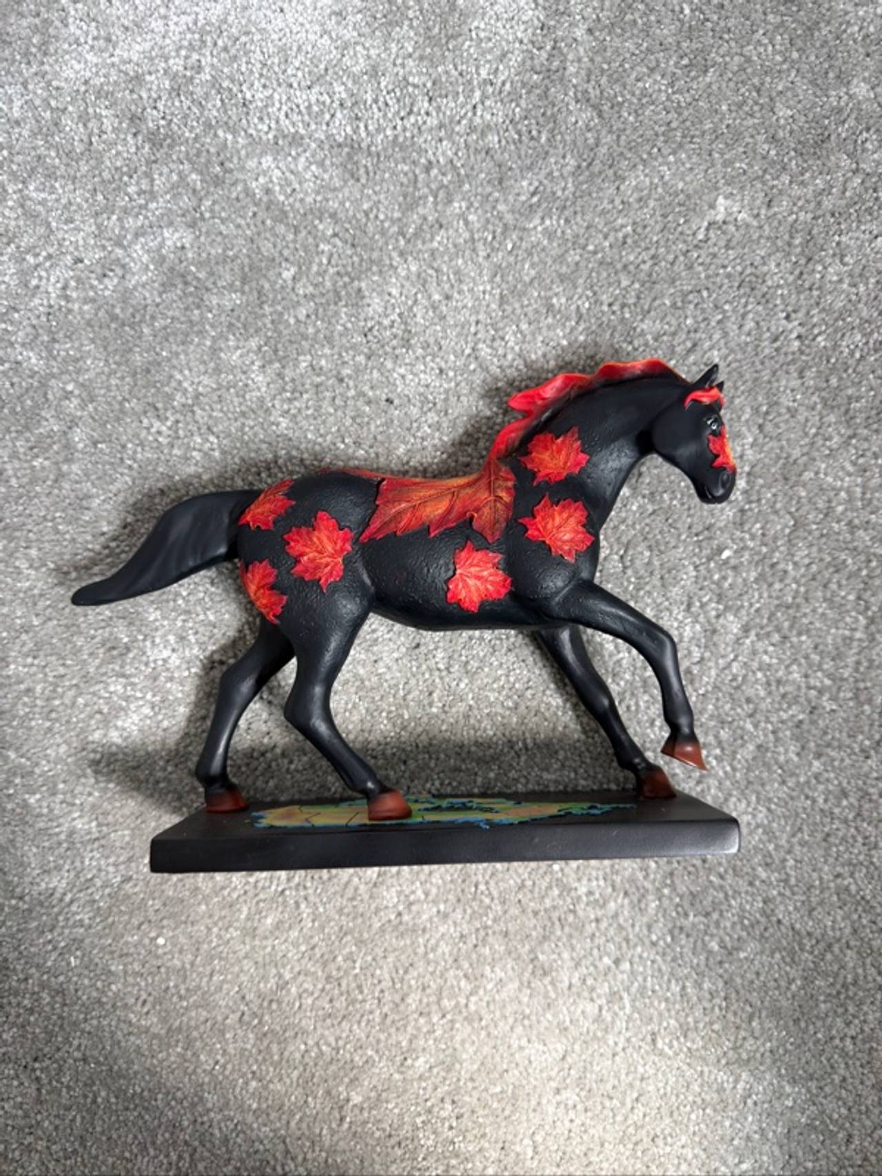 Trail of Painted Ponies maple leaf pony Figurine signed by artist