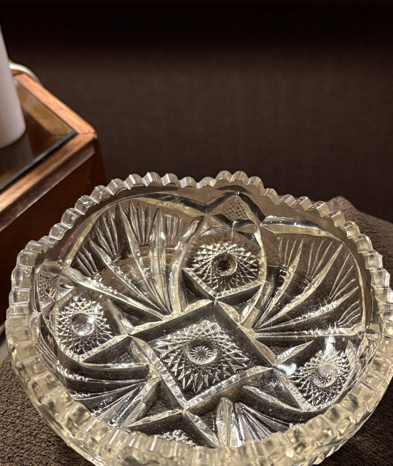 Vintage Cut Glass Crystal Bowl