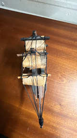Handmade Wooden Sailing Ship Model - Image 2