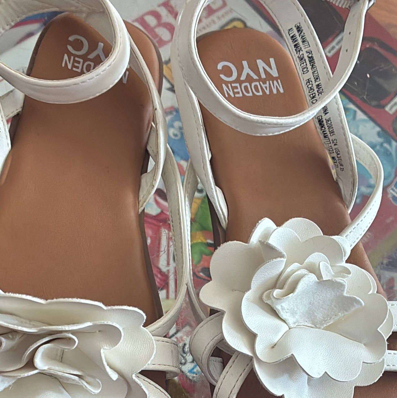 Madden NYC Girls Flower Applique Sandals