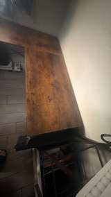 Rustic L-Shaped Computer Desk with Rolling Cabinet - Image 4
