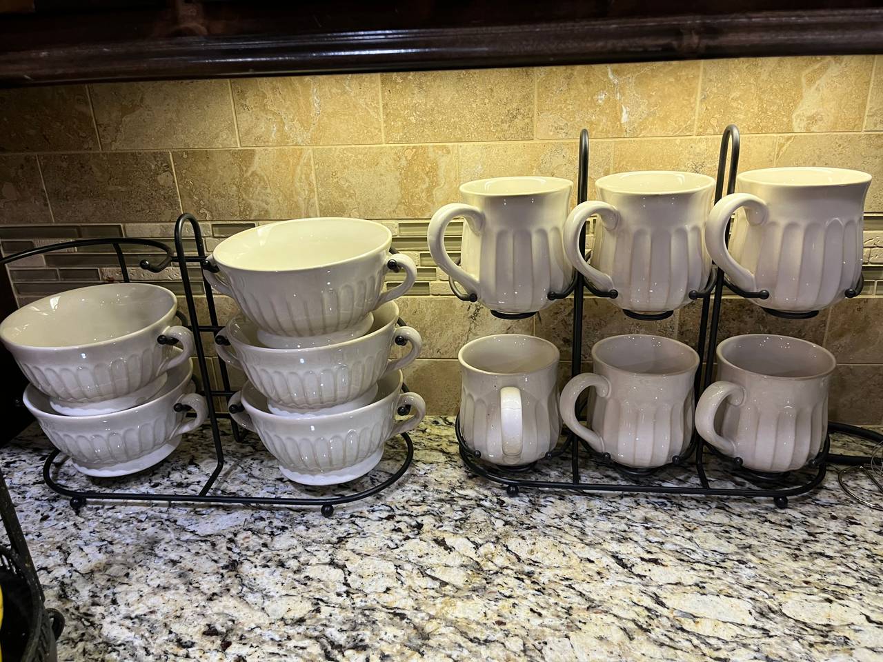 Abbott Fluted Mug and Bowl Set with Racks