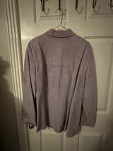 Dusty Blue Faux Suede Button Down Jacket - Image 2