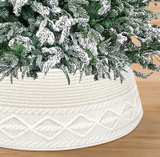 White Knit Malier Christmas Tree Collar, Xmas Tree Collar, Christmas Tree Collar - Image 1