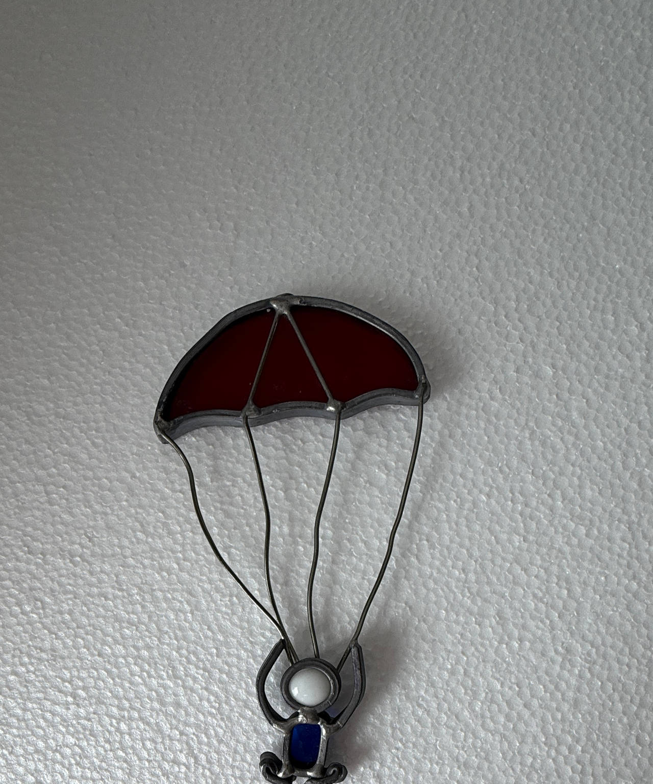 Vintage Stained Glass Paratrooper Suncatcher