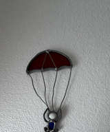 Vintage Stained Glass Paratrooper Suncatcher - Image 1