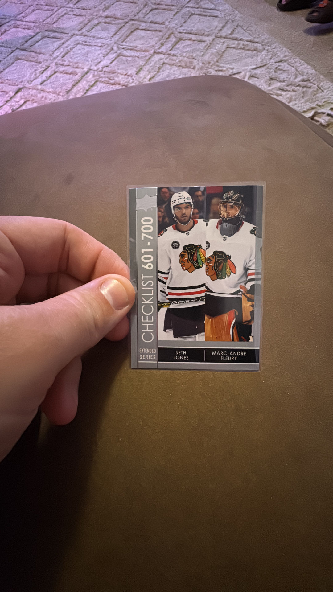 2021-22 Upper Deck Extended Series Hockey Checklist Card