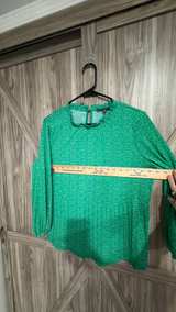 Adrianna Papel Green Pleated Dotted Blouse size small shirt business casual - Image 5