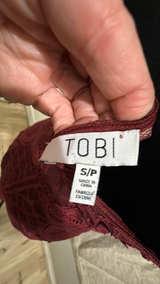 Tobi Burgundy Lace Bodycon Dress - Image 3