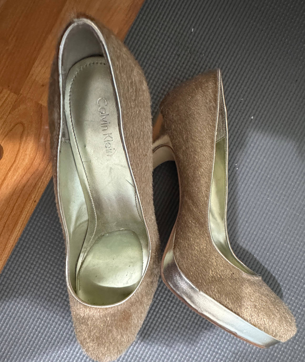 Calvin Klein Faux Fur Platform Pumps