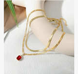 ACECHA Gold Crystal Layered Necklaces for Women Faux Gold Plated Statement Cryst - Image 4