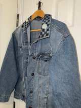 Yellow Peanut M&M Planet Mars Vintage Blue Denim Jacket Highway Jeans Large - Image 7