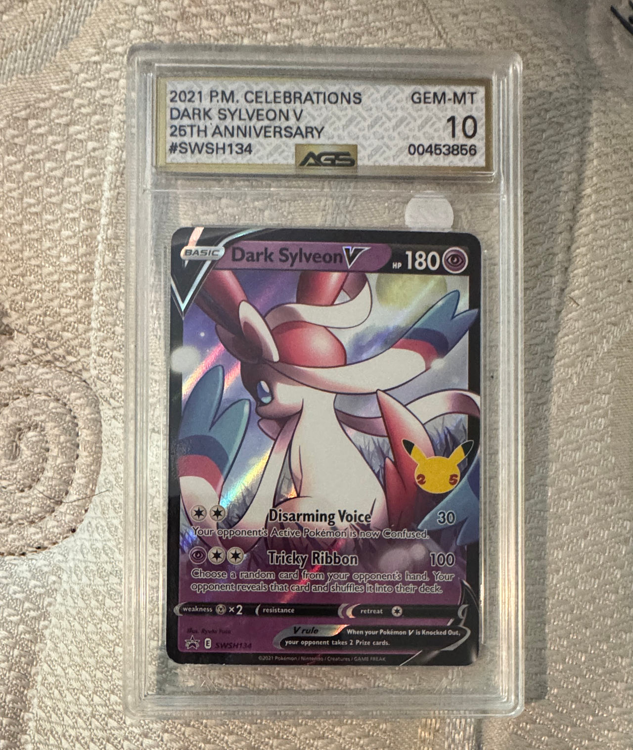 Pokémon TCG Dark Sylveon V SWSH134 Celebrations 25th Anniversary Promo AGS 10
