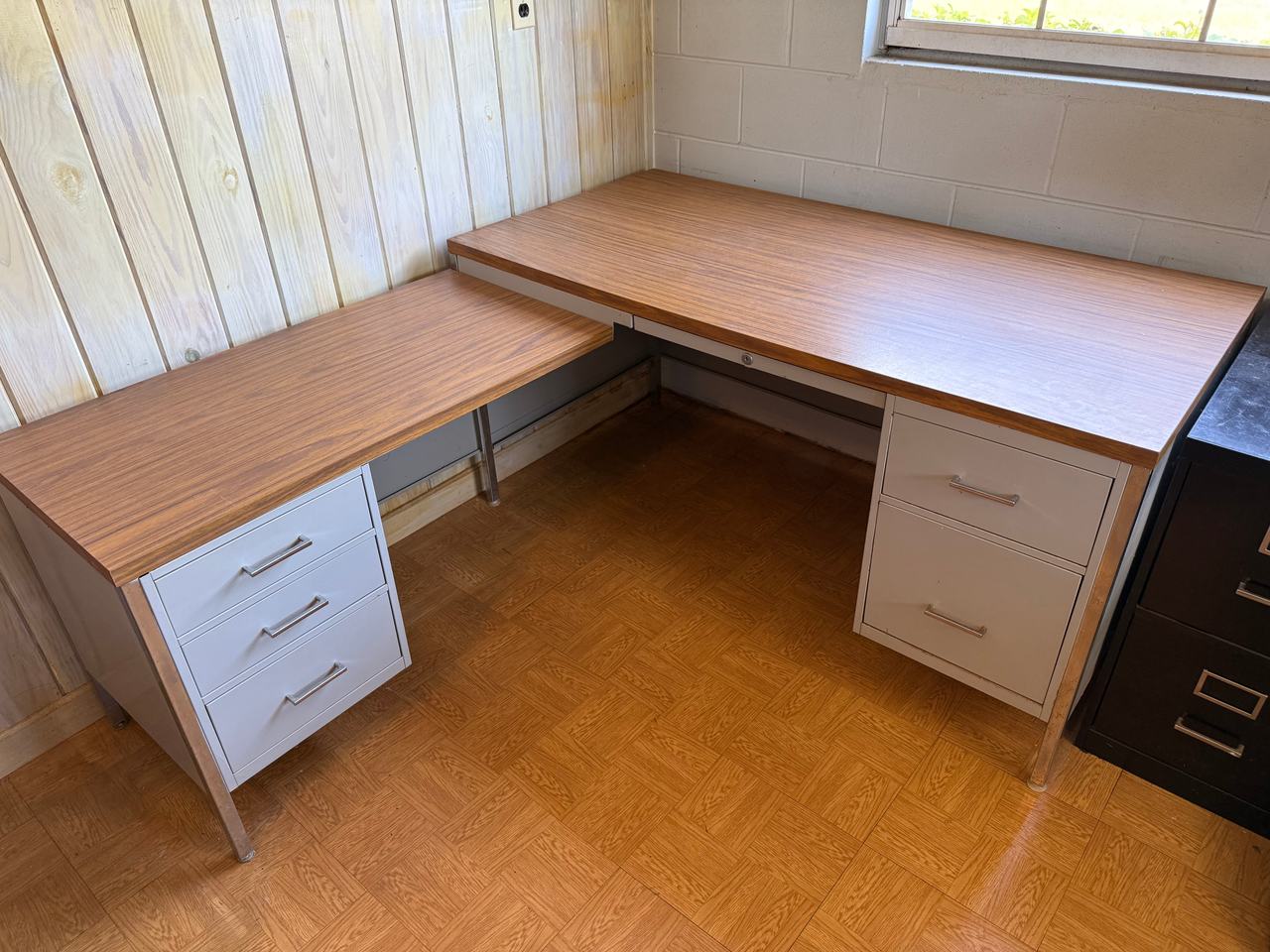 Steelcase Vintage L-Shaped Tank Desk