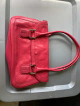 Nordstrom Genuine Leather Pink Satchel Shoulder Bag Colorful Lining - Image 1