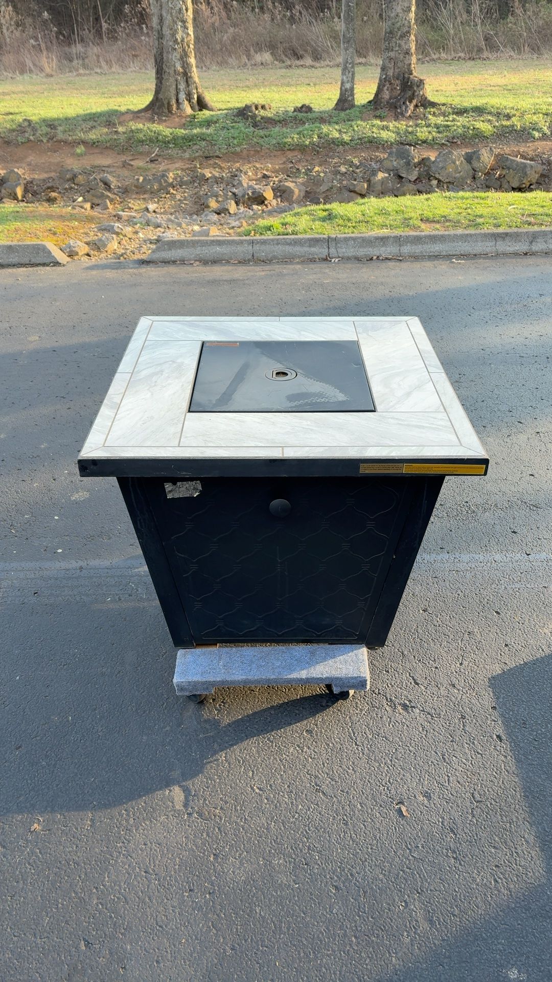 Tangkula 28-Inch Square Propane Fire Pit Table