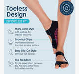 Tucketts Toeless 2-Pair Pilates Socks with Grips for Women, Non-Slip Yoga - Image 2