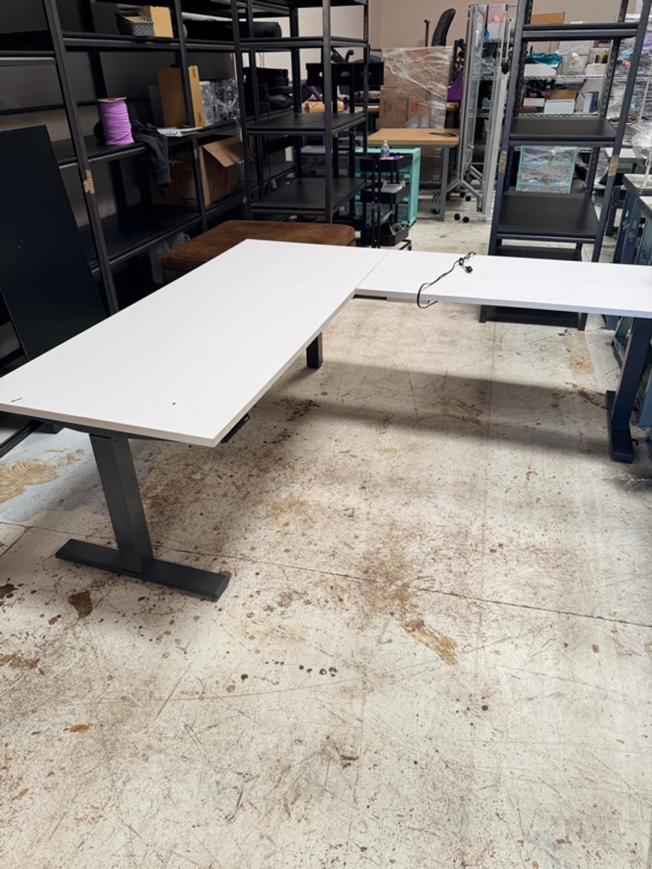 Poppin Electric Height Adjustable L-Shaped Standing Desk