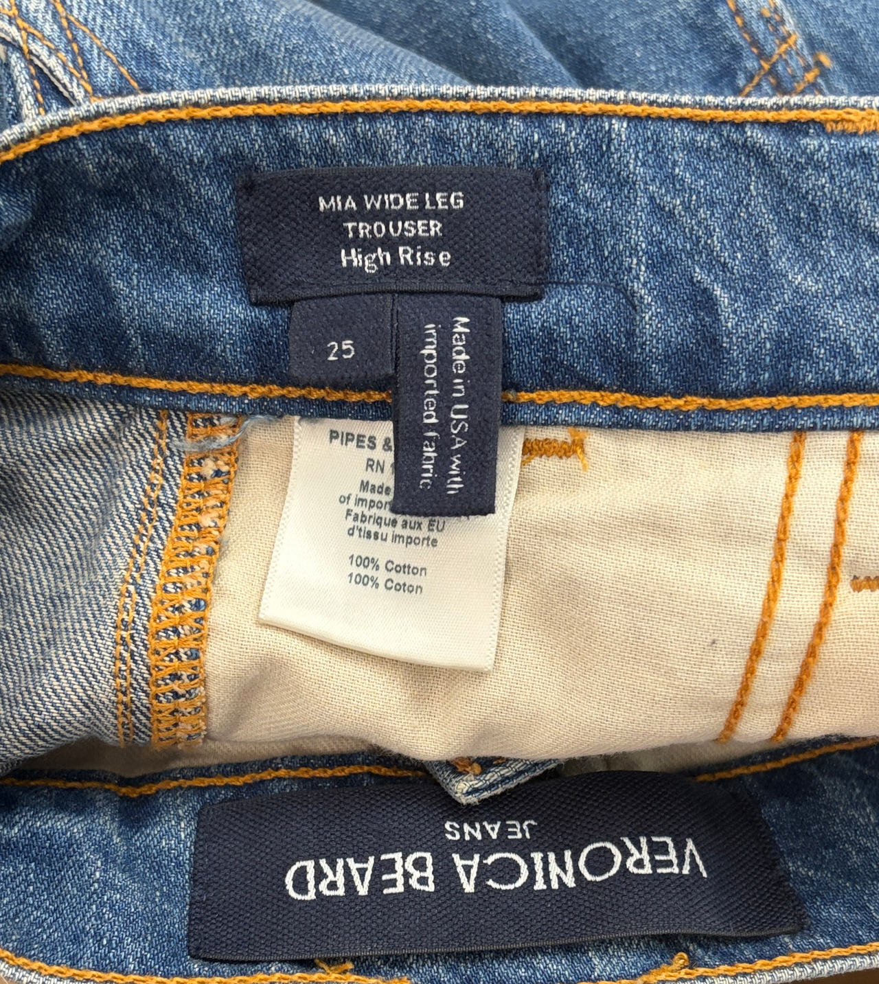 Veronica Beard Mia Wide Leg Trouser High Rise Jeans size 25. Only worn once.