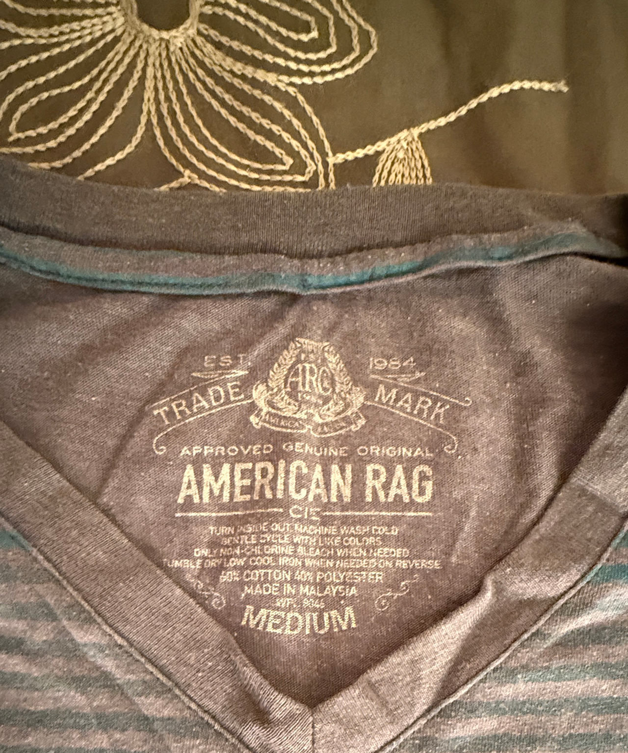 American Rag Men's Striped V-Neck T-Shirt