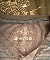 American Rag Men's Striped V-Neck T-Shirt - Image 1