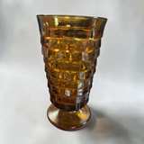 Vintage Indiana Glass Whitehall Amber Footed Tumblers - Set of 6 - Image 1