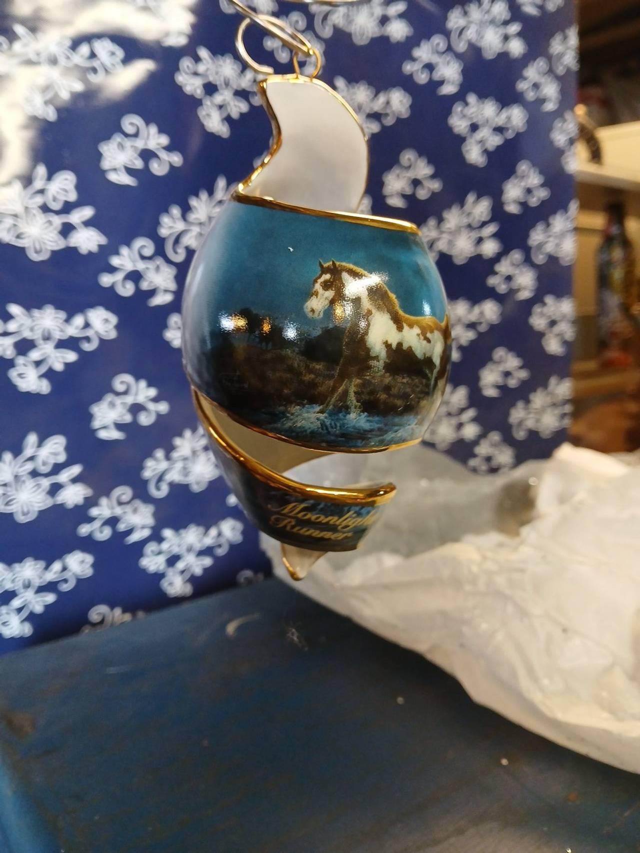 The Bradford Editions Moonlight Runner Porcelain Ornament