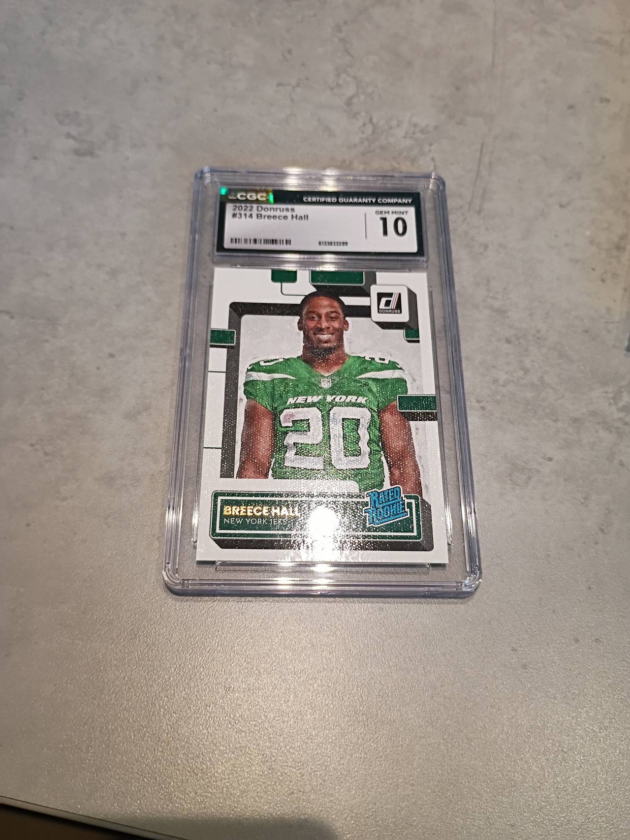 2022 Donruss Breece Hall #314 Rated Rookie CGC 10 Gem Mint